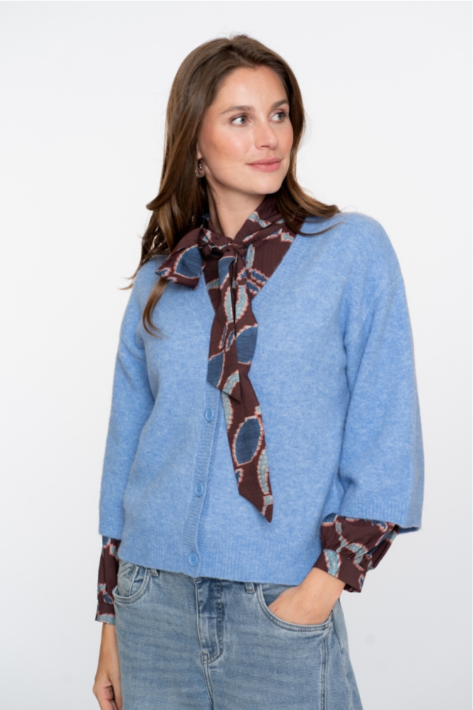 VEST MET V HALS EN DRIEKWART WIJDE MOUWEN 54532 14 BLUE